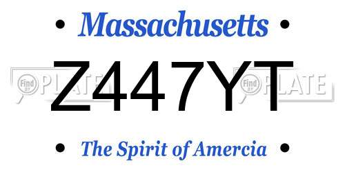 Z447YT Massachusetts License Plate