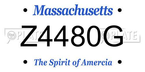 Z4480G Massachusetts License Plate