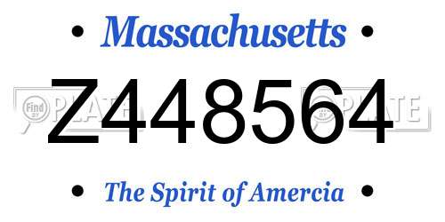 Z448564 Massachusetts License Plate