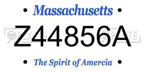 Z44856A Massachusetts License Plate