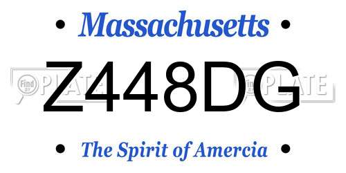 Z448DG Massachusetts License Plate