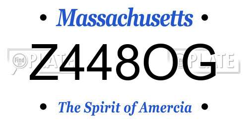 Z448OG Massachusetts License Plate