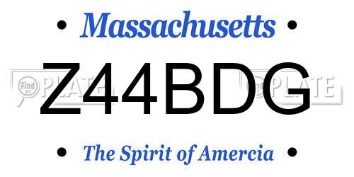 Z44BDG Massachusetts License Plate