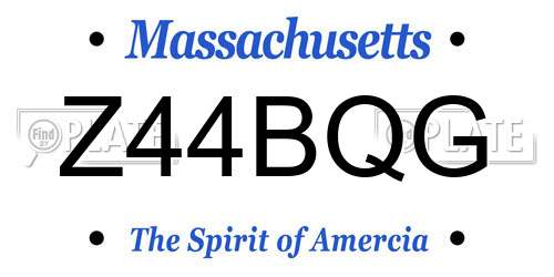 Z44BQG Massachusetts License Plate
