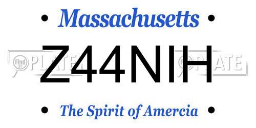 Z44NIH Massachusetts License Plate