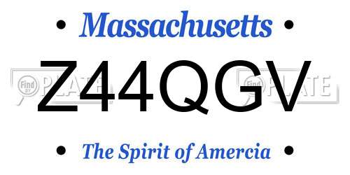 Z44QGV Massachusetts License Plate