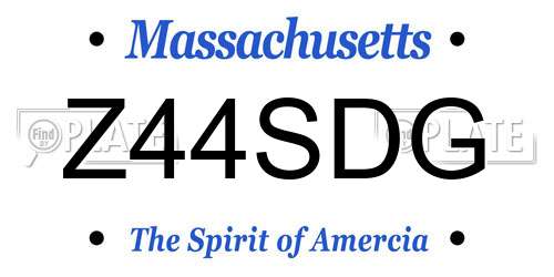 Z44SDG Massachusetts License Plate