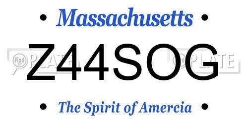 Z44SOG Massachusetts License Plate