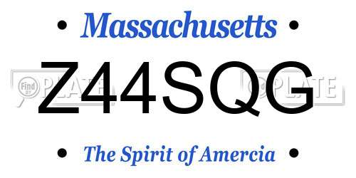 Z44SQG Massachusetts License Plate