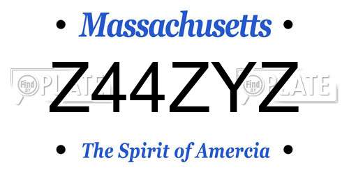 Z44ZYZ Massachusetts License Plate