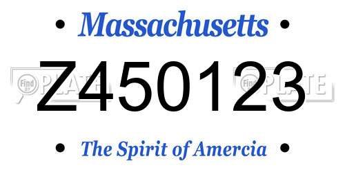 Z450123 Massachusetts License Plate