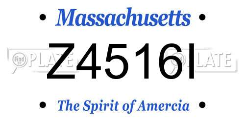 Z4516I Massachusetts License Plate