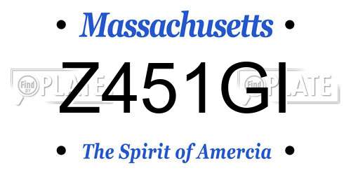 Z451GI Massachusetts License Plate