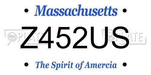 Z452US Massachusetts License Plate