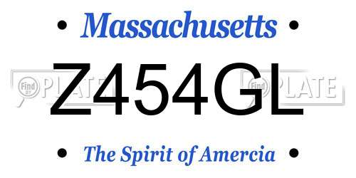 Z454GL Massachusetts License Plate
