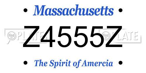 Z4555Z Massachusetts License Plate