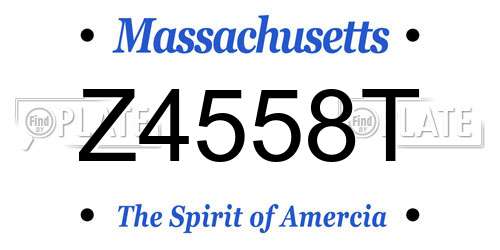 Z4558T Massachusetts License Plate