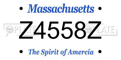 Z4558Z Massachusetts License Plate