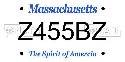Z455BZ Massachusetts License Plate