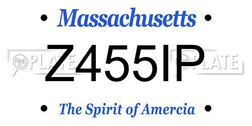 Z455IP Massachusetts License Plate