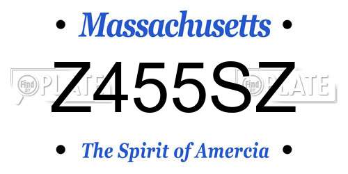 Z455SZ Massachusetts License Plate