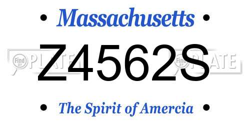 Z4562S Massachusetts License Plate