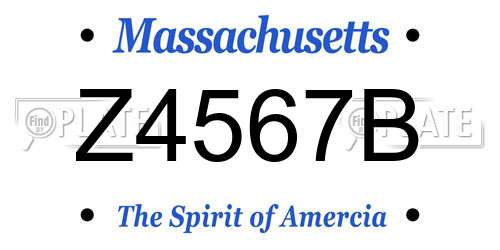 Z4567B Massachusetts License Plate
