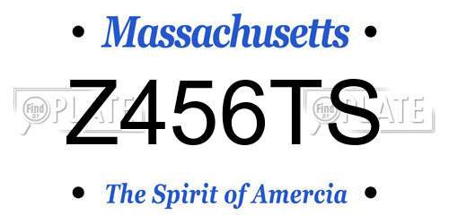 Z456TS Massachusetts License Plate