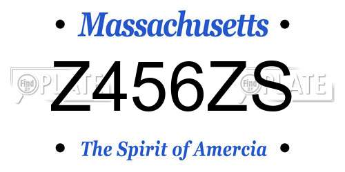 Z456ZS Massachusetts License Plate