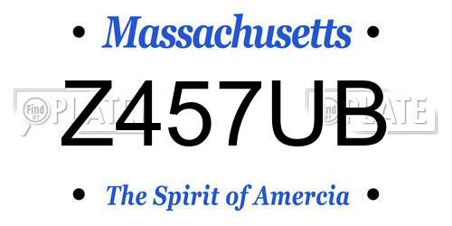 Z457UB Massachusetts License Plate