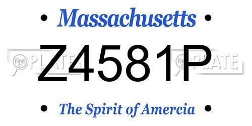 Z4581P Massachusetts License Plate