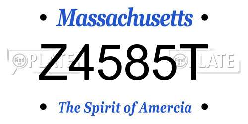 Z4585T Massachusetts License Plate
