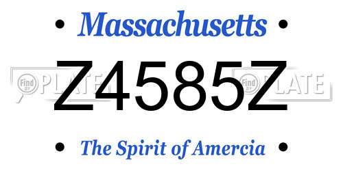 Z4585Z Massachusetts License Plate