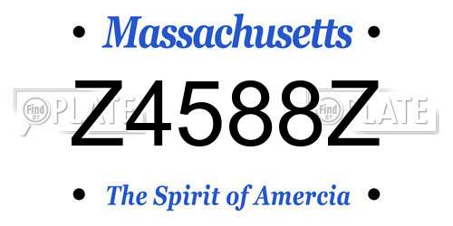Z4588Z Massachusetts License Plate