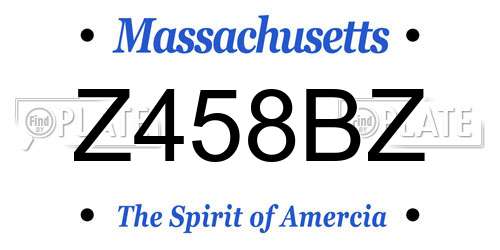 Z458BZ Massachusetts License Plate