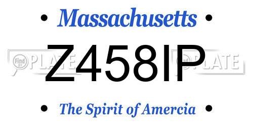 Z458IP Massachusetts License Plate