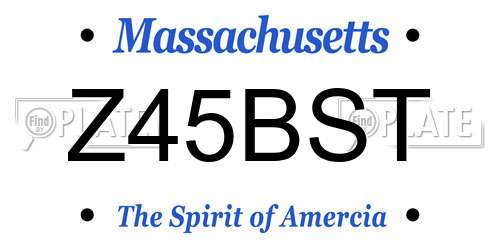Z45BST Massachusetts License Plate