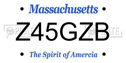 Z45GZB Massachusetts License Plate