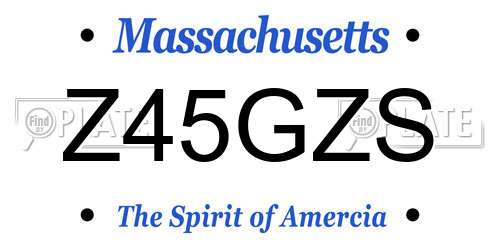 Z45GZS Massachusetts License Plate