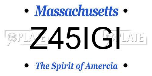 Z45IGI Massachusetts License Plate
