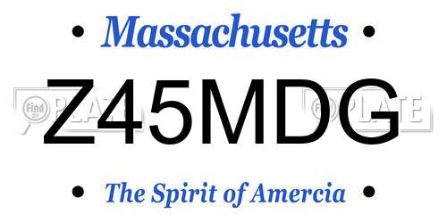 Z45MDG Massachusetts License Plate