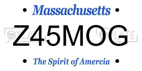 Z45MOG Massachusetts License Plate