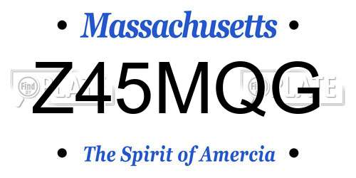 Z45MQG Massachusetts License Plate