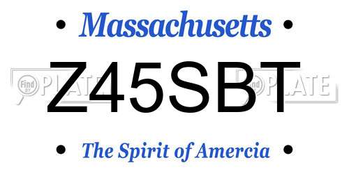Z45SBT Massachusetts License Plate