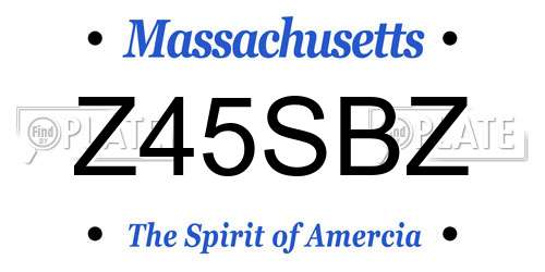 Z45SBZ Massachusetts License Plate