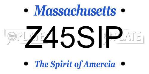 Z45SIP Massachusetts License Plate