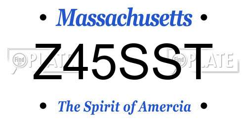 Z45SST Massachusetts License Plate