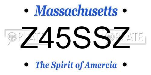 Z45SSZ Massachusetts License Plate