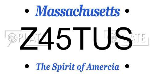 Z45TUS Massachusetts License Plate