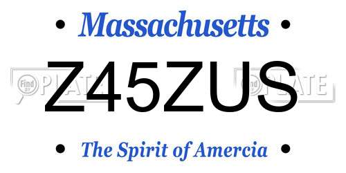 Z45ZUS Massachusetts License Plate
